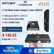 미니피씨 미니컴퓨터 미니PC MOREFINE-M6 미니 PC 11 세대 인텔 N10 2.9GHz 윈도우 DDR 4 2933MHz NVMe SSD 포켓 컴퓨터 HDMI 2.0 4K, CHINA, N5105 + AU, 8GB DDR4 No Storage