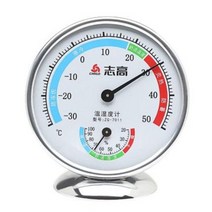 아날로그 습도계 데이터로거 지고온습도계측온계실내외방고정도온도계사무용데스크온도계, 01 [화이트]오년질 밴드 받침대
