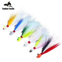 inchiku jig head 바다 낚시 wobbler bait multicolor trout bass jig fishing head hook 낚시 bucktail jig 낚시 액, 빨간색, 85g