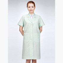 반팔 여성용 영양사 의사 가운 올리브 유니폼 약국, XL