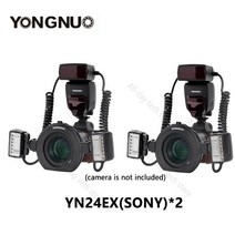 용인 YN24EX EX E-TTL 트윈 라이트 매크로 플래시 링 스피드 캐논 카메라 듀얼 2pcs 헤드 어댑터, 04 2pcs YN24EX(SONY)