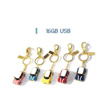 미니 미니어처 키링 16GB USB메모리 미니쿠퍼 메탈키링 메탈엠블럼키링 미니쿠퍼용품, (04)레드
