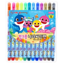펜코리아(디오피스) 종이나라 핑크퐁 싸인펜 12색, 1개