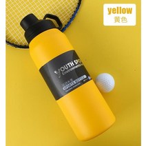 플라스크 휴대용 술병 1000ml 650ml 100ml 더블 스테인레스 스틸 진공 커피 차 보온병 스포츠 여행 머그 대용량 보온 컵, 노란색, 1개