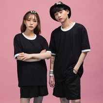 4컬러오버핏링거티 반팔티 남여공용 스트릿반팔 링거티(4color) 커플룩 오버핏
