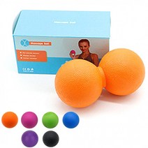 [히트템] 종이케이스포장 마사지볼 싱글 듀얼 땅콩볼 지압볼 스트레칭, 더블볼, 더블볼/오렌지