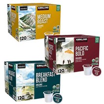 커클랜드 Kirkland Signature Pacific Bold K-Cups Organic 다크 Roast 커피 120 Count 113568, 11.4g, 120개