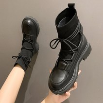 키높이워커 여자 예쁜 워커부츠 부츠 여성 2022 신사 숙녀 캐주얼 스트레치 패브릭