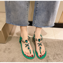 EAGLE PEAK 샌들 여 봄 여름 빅 큐빅 패션 구미 빅사이즈 우먼스 샌달스 빛나다.