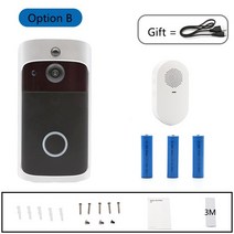 IoT Ai 인터폰 비디어폰 설치 교체 스마트 IP 와이파이 초인종 비디오 인터콤 도어 폰 벨 아파트 IR 알람, 05 Black Option B_04 영국 플러그