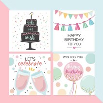초대장 카드 생일 축하 인사말 카드 만화 인쇄 선물 봉투 파티 축복 초대장 임의의 이미지 AES006, 01 Brown