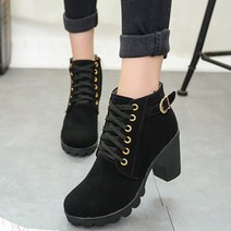 명양피프 마틴 워커굽 플랫폼 끈 부츠