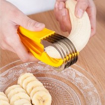 주방 가제트 스테인레스 스틸 바나나 슬라이서 오이 햄 과일 스플리터 바나나 컷