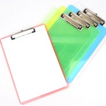 컬러 A4 서류 파일 화일 필기 클립 보드 판 투명 랜덤