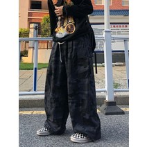 남자점프수트점프슈트작업복멜빵작업복 레트로 카고 팬츠 남성용 일본 스트리트 루즈 핏 와이드 레그 봄 가을 하이 하라주쿠 패션, [04] XL, [01] Camouflage