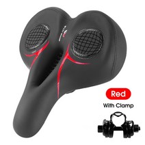 웨스트 바이킹 편안한 젤 폼 자전거 안장 MTB 충격 흡수 장치 통근 운동 자전거용 여분의 넓은 시트 쿠션 30cm 편안한안장, Red