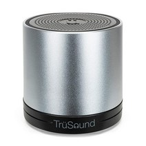 TruSound 휴대용 무선 블루투스 스피커 - 마이크가 있는 미니 블루투스 스피커 라우드 서브우퍼 스피커 사운드 컴퓨터용 휴대용 스피커 파티 야외 실내(보라색), Silver