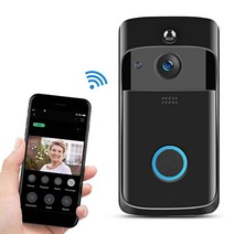 V5 720P 무선 비디오폰 wifi 원격 감시+야시 기능+쌍방향 대화, 블랙