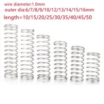 태엽스프링 토션 인장 스프링 10 개몫 1 0mm 스테인레스 스틸 마이크로 소형 압축 od 5 15mm 길이 15mm 50mm, 1.0mm, 13mm, 40mm