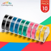 10PK Dymo 3D 엠보싱 테이프 Dymo 9mm 라벨 테이프 Motex 프린터와 호환 가능 Dymo 12965 E101 1540 1610 1, 08 10PK Mixed Set 5
