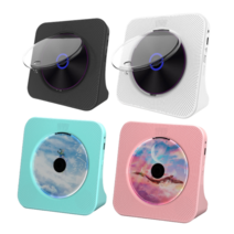 휴대용 무선 CD 플레이어 충전식 블루투스 오디오 시디 소형 레트로 미니 라디오 스피커 어학용, 핑크