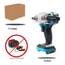 전동렌치 18V 무선 브러시리스 전동 렌치 임팩트 소켓 520N.m 핸드 드릴 DIY 도구 마끼다 배터리용, 01 No Battery No Plug