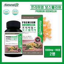 식약처인증 보스웰리아 정 정제 캡슐 관절 연골 보스엘리아 보수웰리아 보수엘리아 보스웰릭산 100% 인도산 보스웰리아 추출물 분말 유향 나무 가루 분말 해썹 HACCP 인증 추천, ##영에버그린##프리미엄보스웰리아(1000mg×60정), 2병