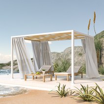 정자짓기 별장 파골라 사각정, 정자/플랫