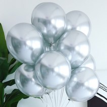 (주)파티해 30cm 메탈 크롬풍선 (50개입), 실버