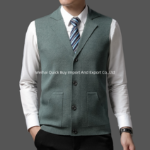 남성조끼 캐시미어 가을과 겨울 모직 두꺼운 따뜻한 스웨터