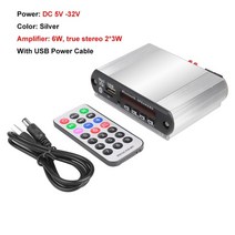 노래 뮤직 음악 MP3 플레이어 6w30w 증폭기 블루투스 mp3 디코더 보드 알루미늄 세트 usb tf fm 라디오 모듈 무선 mp3 레코더 자동차 키트, 6w 증폭기