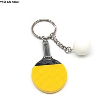 스포츠 탁구 탁구공 배드민턴 볼링 공 키 체인 기념품 선물 장식 남성 여성용, [04] Yellow, 04 Yellow