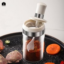 홈데코 내열유리 스푼 양념통 250ml, 화이트
