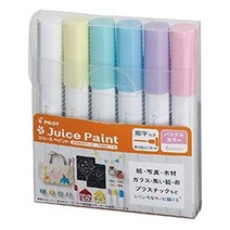 일본직발송 3. PILOT 파일럿 수성 안료 마커 쥬스 페인트 세자 파스텔 컬러 6 색 세트 SJP120FN-6CP B07G3