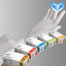 튼튼한 라텍스 니트릴 위생 장갑 병원 XS S M L XL 화이트 블루 블랙 100매, 5. 니트릴장갑(블랙), Medium, 중(M)