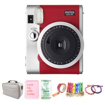 인스탁스 미니90 폴라로이드 즉석 카메라 레드 + 필름 10p + 가방 + 구성품 4종 랜덤발송, 1세트, instax mini 90