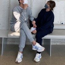 편한 커플 고무줄 트레이닝 복 세트 조거 바지 팬츠 셋업
