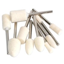 드러멜 드라멜 찌선반 10pcs 양모 펠트 장착 연마 버핑 휠 연삭 헤드 연마 휠 dremel 금형 드릴 회전 도구, 6mm, 실린더형, 10개