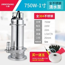 수중 펌프 자동 진공 물 양수기 정화조 유압 배수 오수 모터, 304스테인리스750w1인치워터