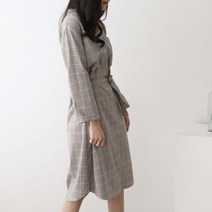 [아이슈즈] 깅엄 차이나넥 원피스 1038018