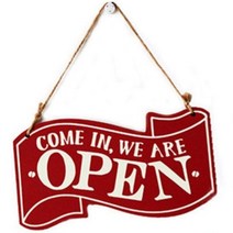 오픈 카페 OPEN 안내판 영업중표시판 가게문 간판 부동산 벽안내판, 블랙