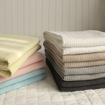 린즈홈 60수 워싱 아사 순면 줄누빔 침대패드 겸 스프레드 이불, 화이트