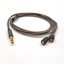 SHURE SE215 SE535 SE846 소니 호환 N1AP MMCX 이어폰 교체 가능 3.5mm 고순도 실버 도금 케이블, 01 gray