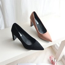 [오노마] ONM 스웨이드 스켈레토힐 8.5cm 하이힐 스퀘어굽 빅사이즈