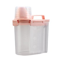GURMING 반려동물 강아지 고양이 사료통 1.5L 2.5L, 사료통 핑크