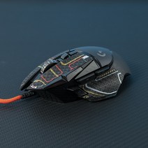 Topsky 마우스 스티커 Btl 땀 흡수 스티커 Logitech G502 영웅 Se 펑크 마우스 미끄럼 방지 스티커 유선 무선, 펑크 블랙 골드, 하나