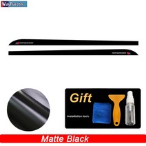 2 pcs m 성능 스타일링 자동차 도어 사이드 스트라이프 스커트 스티커 5d 탄소 섬유 비닐 데칼 bmw x5 f15 m f85 g05 액세서리, 매트 블랙