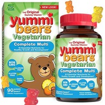Yummi Bears Vegetarian Multivitamin and Mineral Supplement Gummy Vitamins for Kids 90 Gummies, Vegetarian Multi