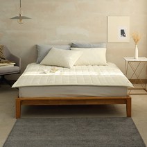 아이레홈 포근하고 따뜻한 실키 3mm 밍크 극세사 침대패드, 아이보리