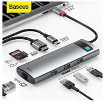 베이스어스 멀티허브 C타입 HUB USB3.0 HDMI 멀티포트 변환젠더 USB허브, 8in1